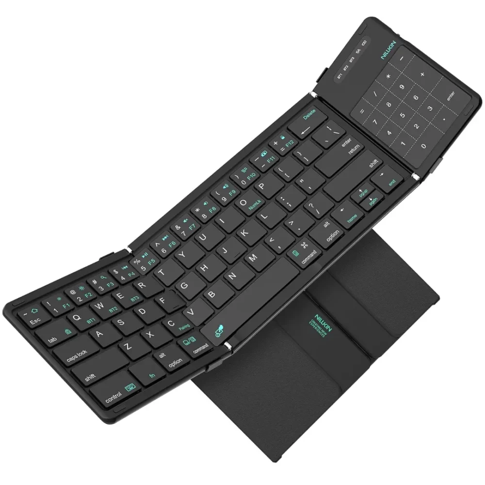 Nillkin Cube Foldable Bluetooth Keyboard with Touchpad & Number Pad for iPad, Laptop & Phone | Multi-Device Wireless Keyboard Nillkin Cube Foldable Bluetooth Keyboard with Touchpad & Number Pad for iPad, Laptop & Phone | Multi-Device Wireless Keyboard