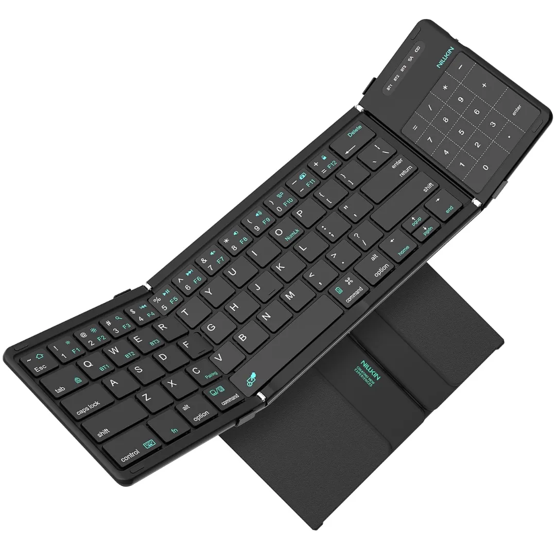 Nillkin Cube Foldable Bluetooth Keyboard with Touchpad & Number Pad for iPad, Laptop & Phone | Multi-Device Wireless Keyboard
