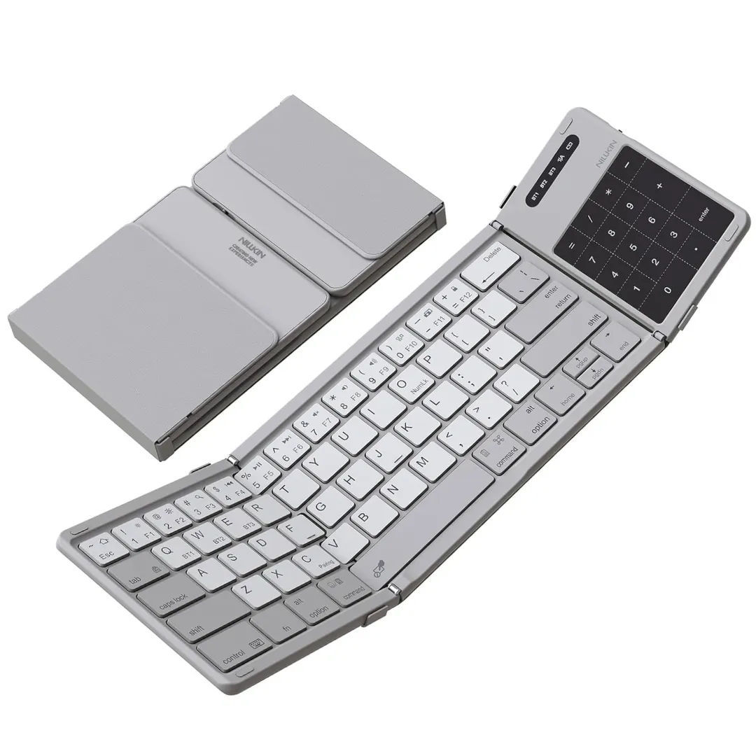 Nillkin Cube Foldable Bluetooth Keyboard with Touchpad & Number Pad for iPad, Laptop & Phone | Multi-Device Wireless Keyboard