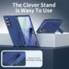Samsung Galaxy Z Fold7 Ultra Hard PC Kickstand Case with Built-in Tempered Glass Screen Protector, S Pen Holder & Shockproof Cover