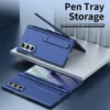 Samsung Galaxy Z Fold7 Ultra Hard PC Kickstand Case with Built-in Tempered Glass Screen Protector, S Pen Holder & Shockproof Cover