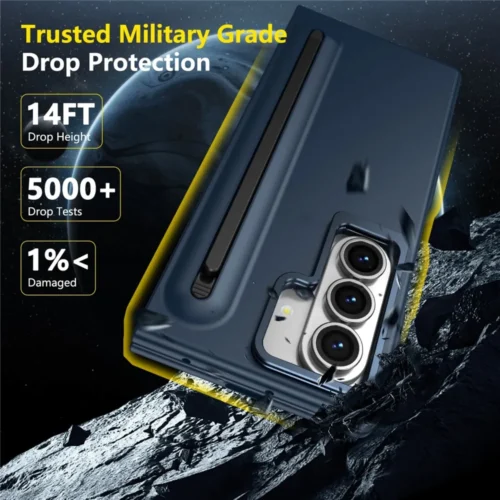 Samsung Galaxy Z Fold 8 Ultra Case with Stylus | Metal Kickstand Cover with Built-in Screen Protector