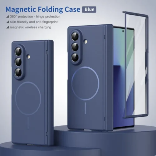Samsung Galaxy Z Fold 8 Ultra Case with Hinge Protection | Skin Feel Thin Magnetic Phone Cover | Slim Shockproof Protection