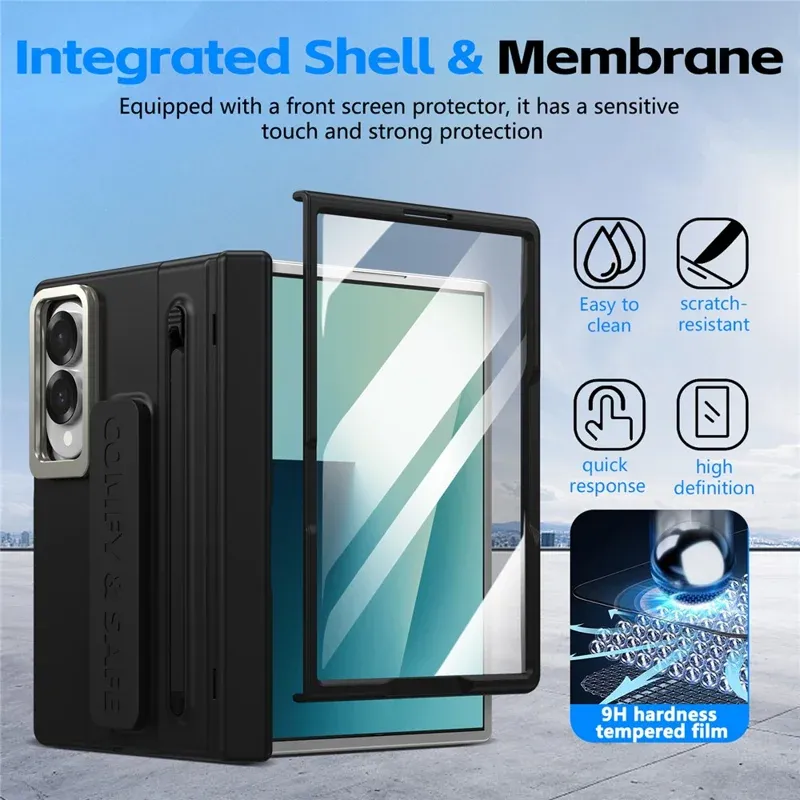 imgi_45_800x800_6601218995A-11 Samsung Galaxy Z Fold 8 Strap Case with Stylus Pen | Metal Camera Frame Kickstand Cover with Front Screen Protection