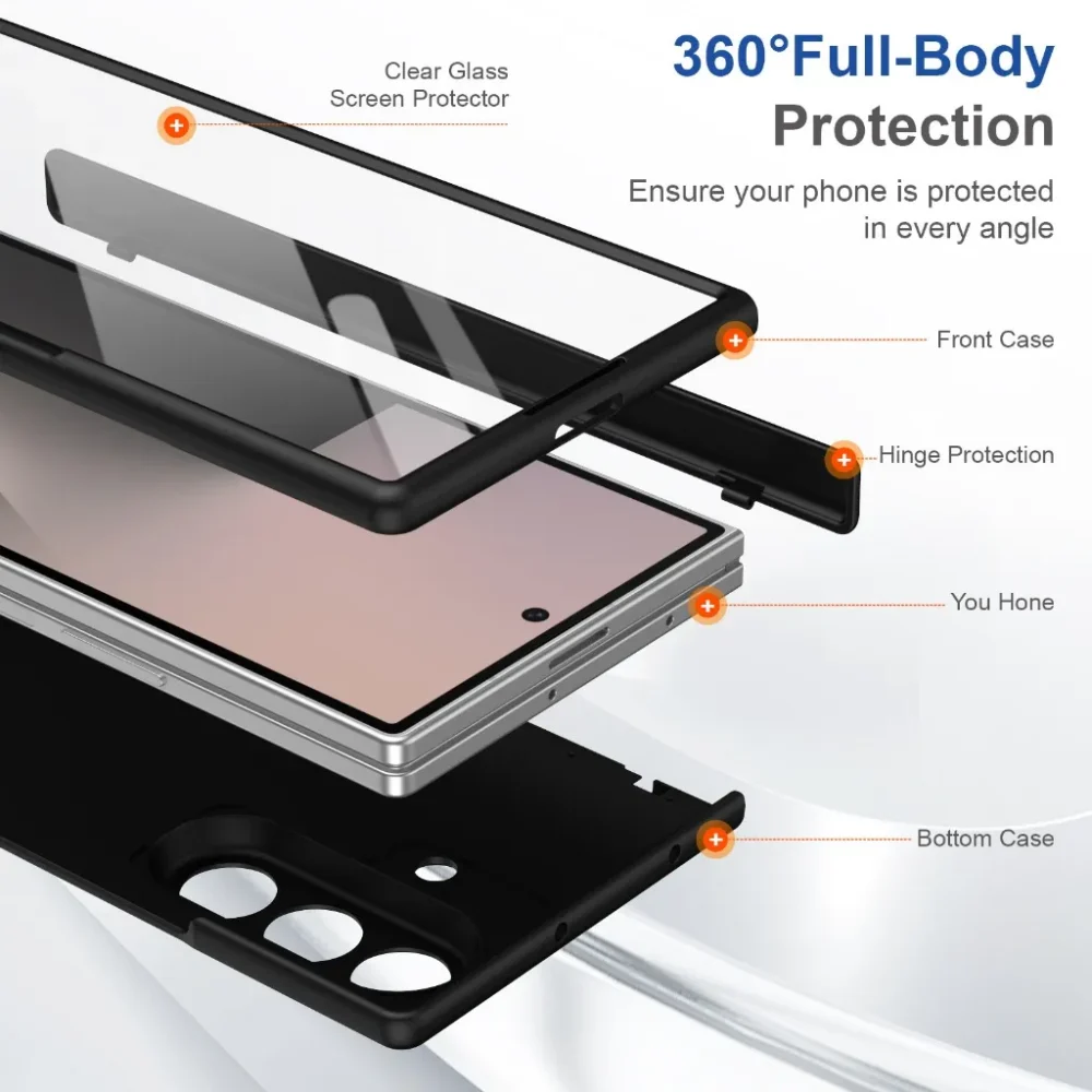 Samsung Galaxy Z Fold 8 Ultra Case with Hinge Protection | Skin Feel Thin Magnetic Phone Cover | Slim Shockproof Protection