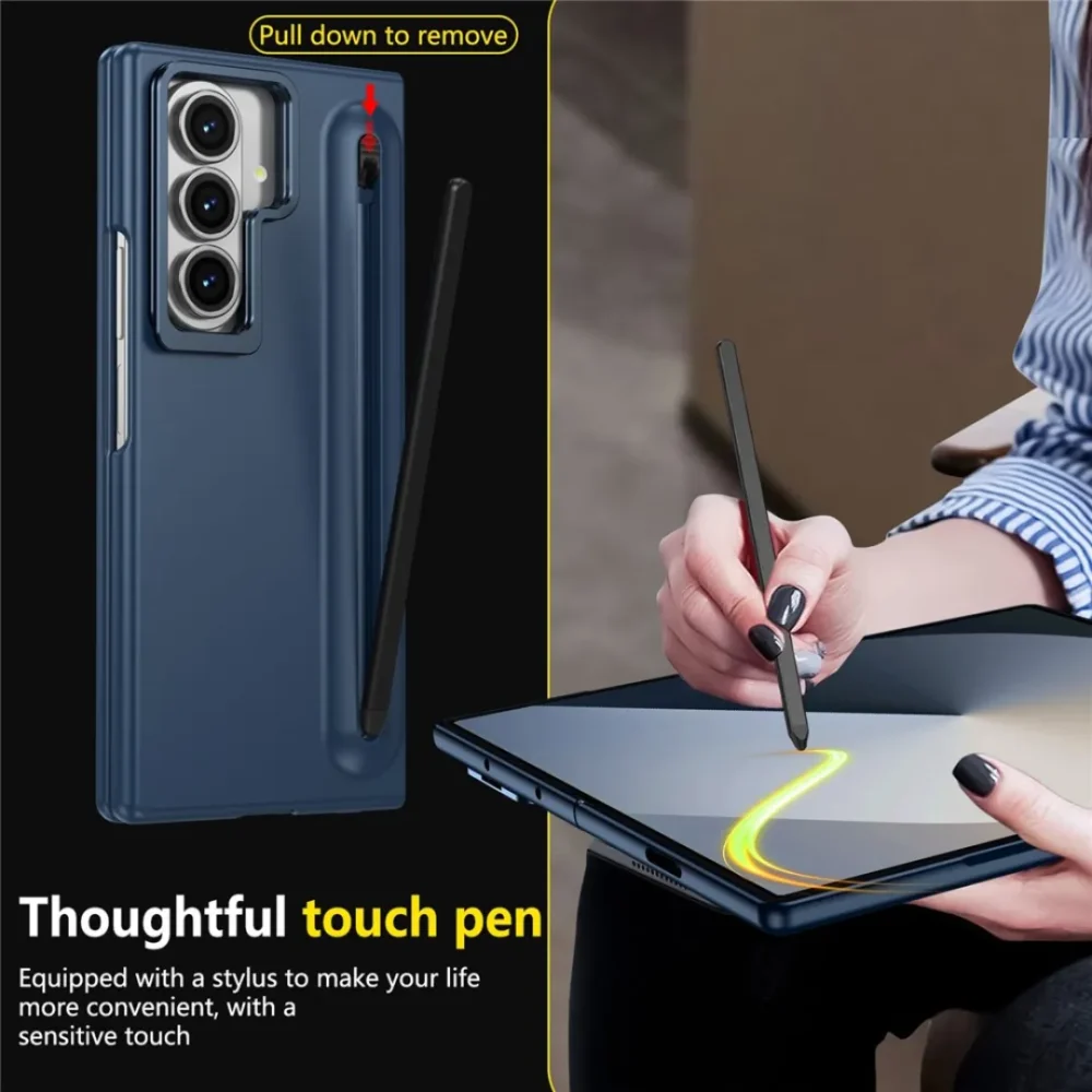 Samsung Galaxy Z Fold 8 Ultra Case with Stylus | Metal Kickstand Cover with Built-in Screen Protector