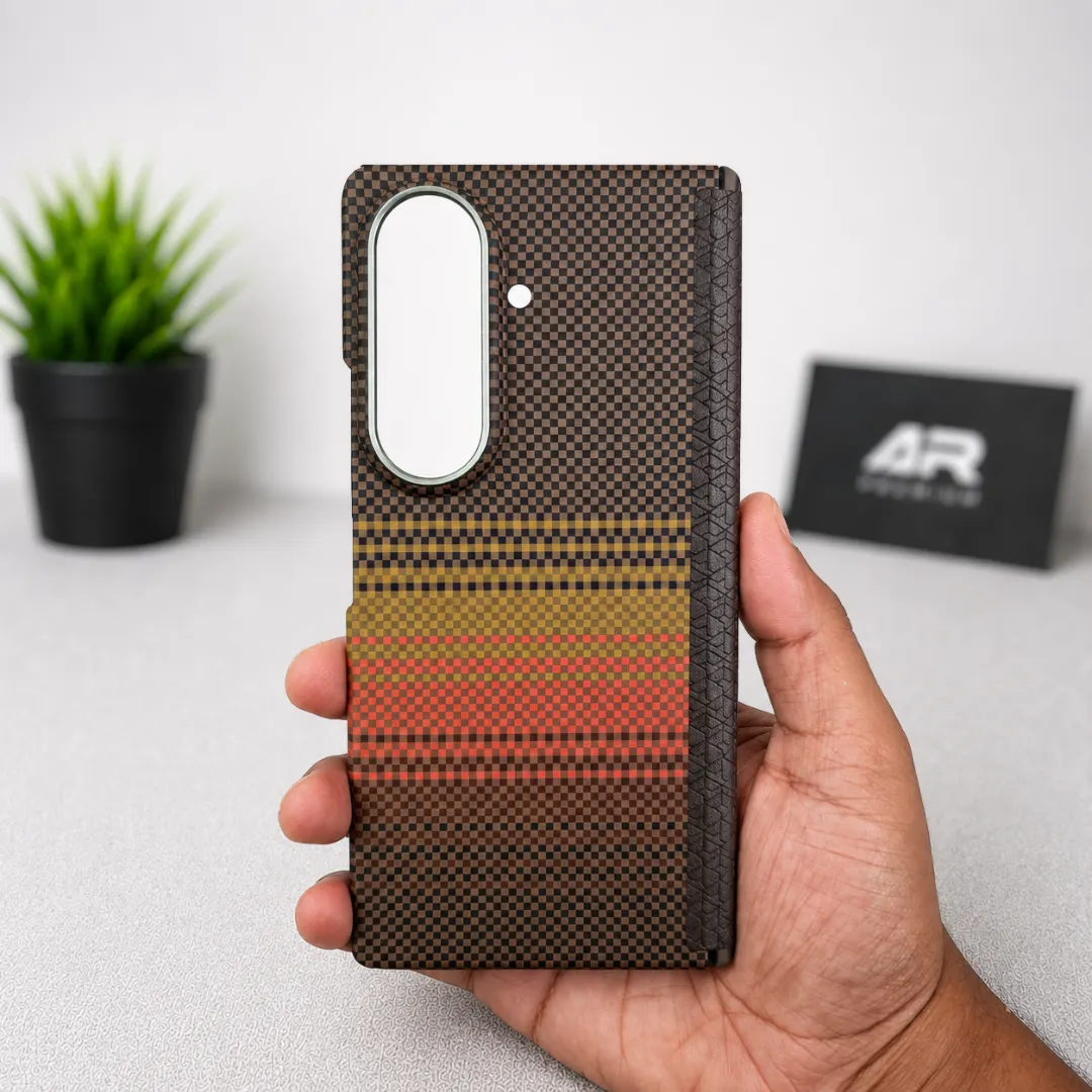 Samsung Galaxy Z Fold 8 Ultra Aramid Carbon Fiber Case | Hinge Protection Cover with Tempered Glass