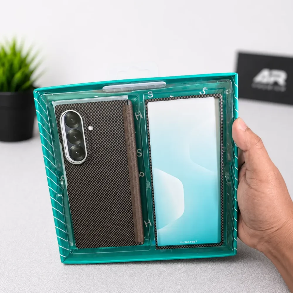 Samsung Galaxy Z Fold 8 Ultra Aramid Carbon Fiber Case | Hinge Protection Cover with Tempered Glass