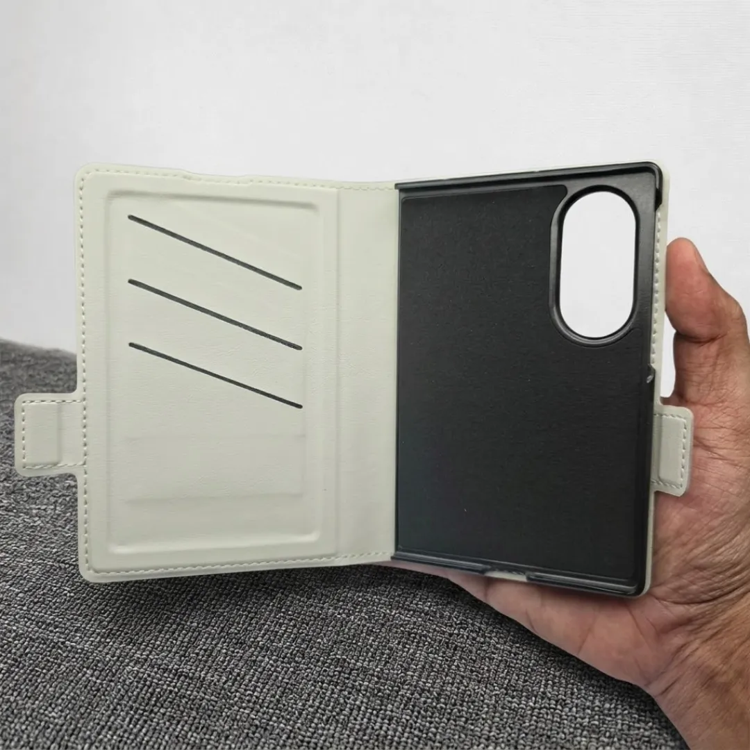 Samsung Galaxy Z Fold 8 Leather Flip Case with Rotating Stand & Card Holder