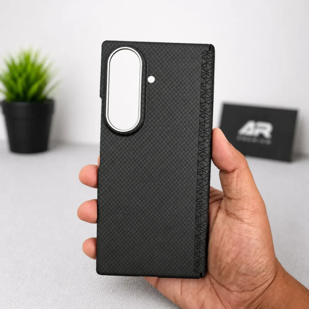 Samsung Galaxy Z Fold 8 Ultra Aramid Carbon Fiber Case | Hinge Protection Cover with Tempered Glass