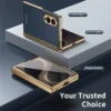 Samsung Galaxy Z Fold 8 Case PU Leather Coated PC Phone Cover with Tempered Glass