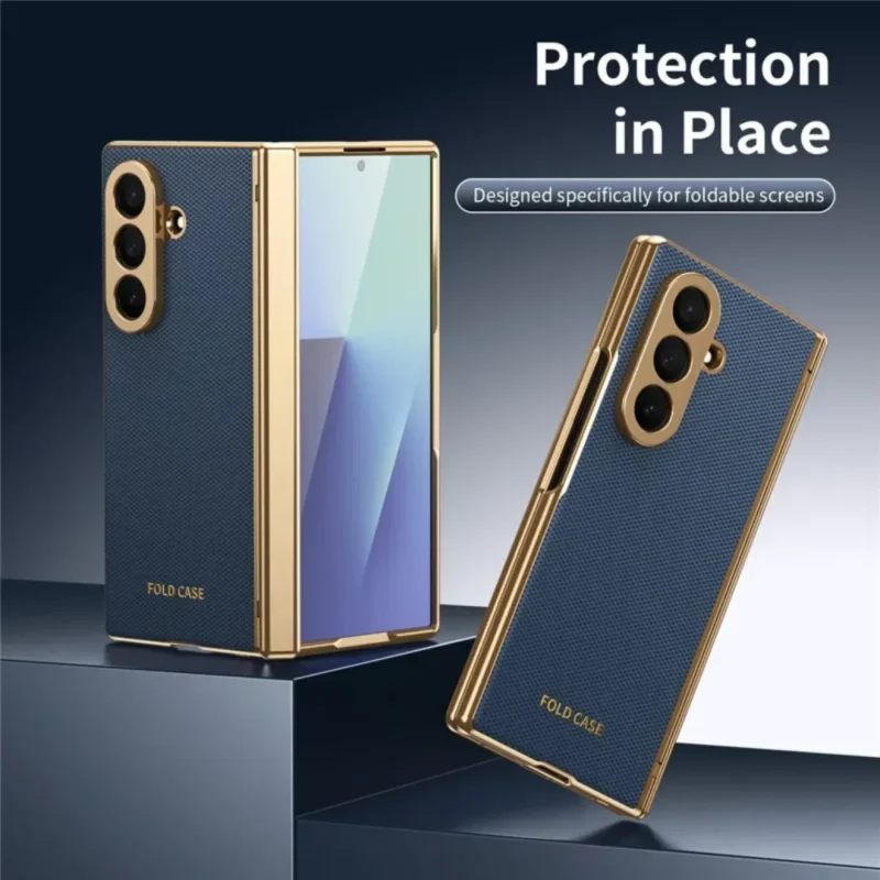 841erb481eb Samsung Galaxy Z Fold 8 Ultra Case Premium Textured Back Cover with Gold Border, Camera Protection & Slim Fit
