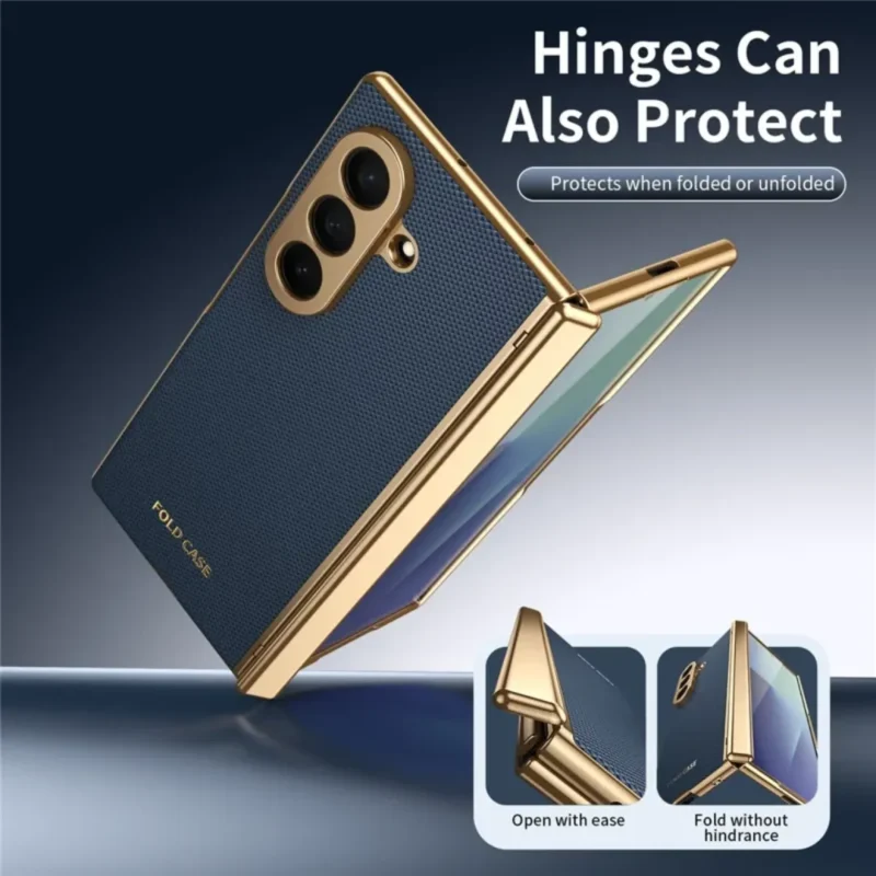 8r18e1b Samsung Galaxy Z Fold 8 Ultra Case Premium Textured Back Cover with Gold Border, Camera Protection & Slim Fit