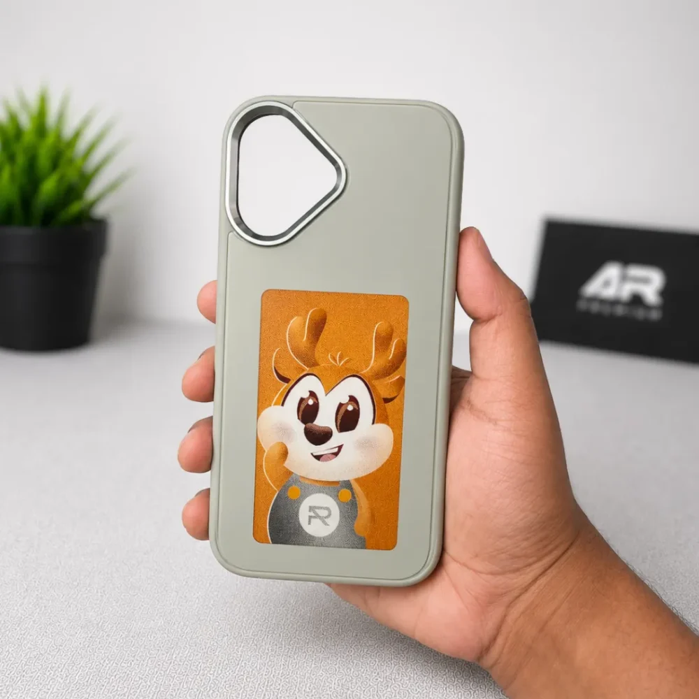 NFC E-Ink Phone Case for iPhone | Customizable E-Paper Display Cover | Wireless NFC Electronic Ink Screen | Smart DIY Photo Phone Cover