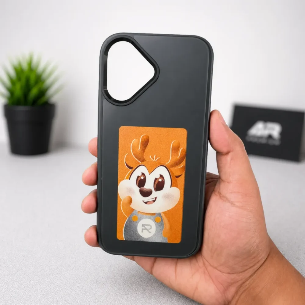 NFC E-Ink Phone Case for iPhone | Customizable E-Paper Display Cover | Wireless NFC Electronic Ink Screen | Smart DIY Photo Phone Cover