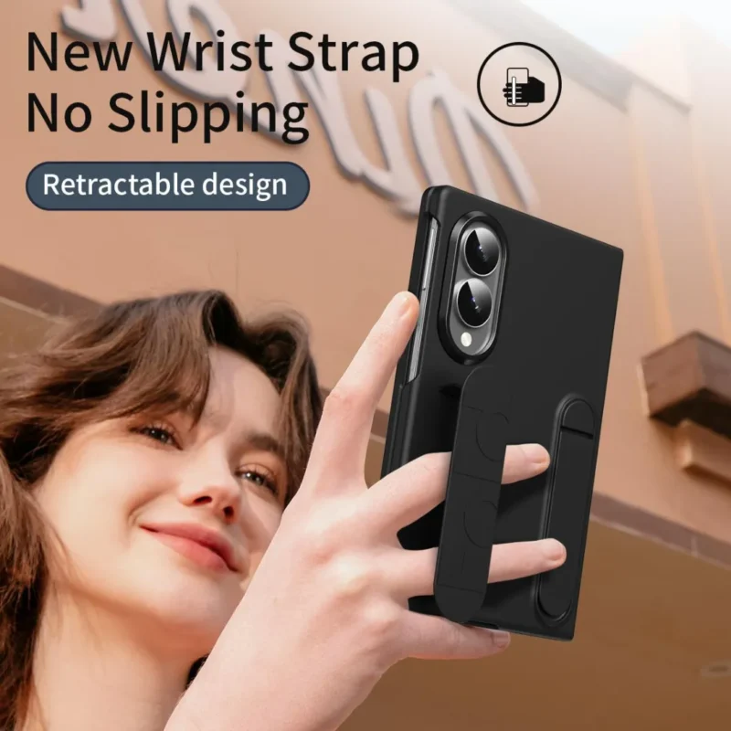 Galaxy Z Fold 8 Case with Strap | Samsung Z Fold 8 Wristband Case | Foldable Phone Cover with Kickstand