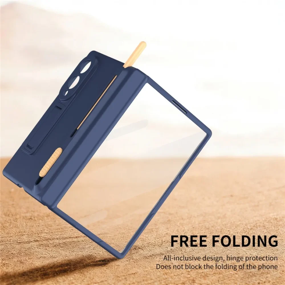Samsung Galaxy Z Fold 8 Case with Pen | Fold 8 Kickstand Case with Screen Protector | Heavy Duty Hinge Protection Cover