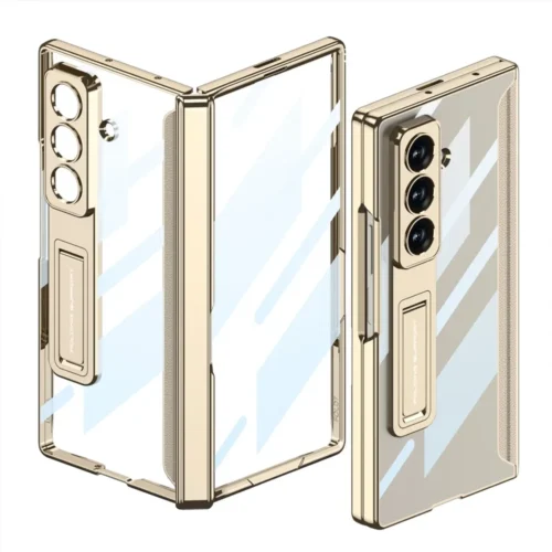 Samsung Galaxy Z Fold 8 Ultra Case Transparent Back Cover, Ring Kickstand & Shockproof Protection