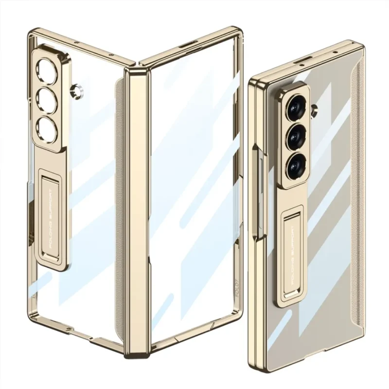 9df2b95df2b Samsung Galaxy Z Fold 8 Ultra Case Transparent Back Cover, Ring Kickstand & Shockproof Protection