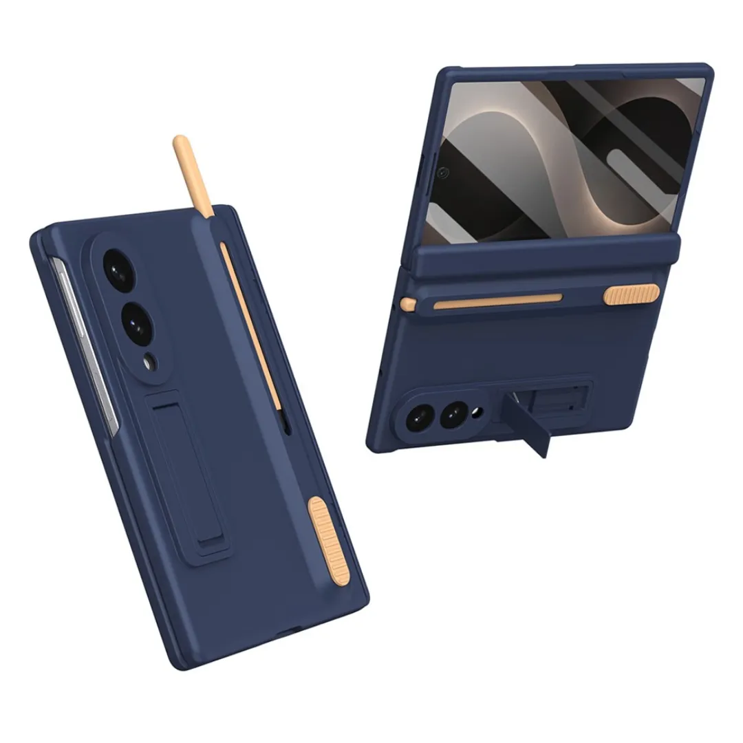 Samsung Galaxy Z Fold 8 Case with Pen | Fold 8 Kickstand Case with Screen Protector | Heavy Duty Hinge Protection Cover