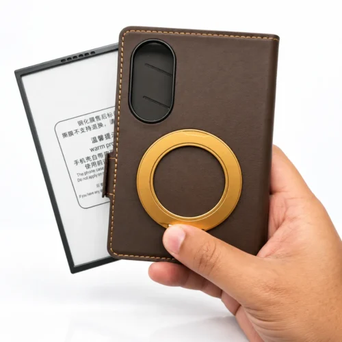 Samsung Galaxy Z Fold 8 Wide Leather Flip Case with Rotating Stand and Card Holder