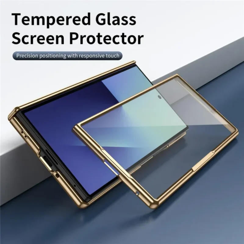 e1b71b Samsung Galaxy Z Fold 8 Ultra Case Premium Textured Back Cover with Gold Border, Camera Protection & Slim Fit