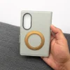 Samsung Galaxy Z Fold 8 Leather Flip Case with Rotating Stand & Card Holder