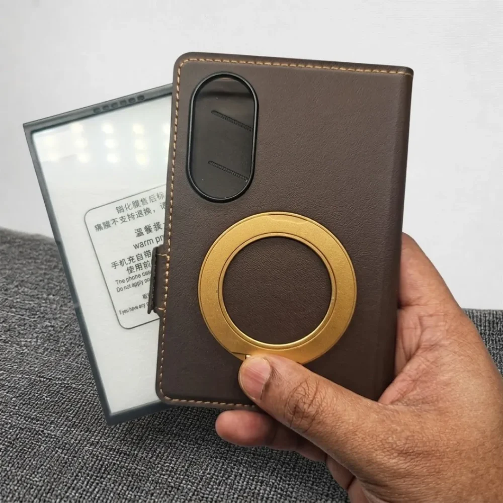 Samsung Galaxy Z Fold 8 Leather Flip Case with Rotating Stand & Card Holder