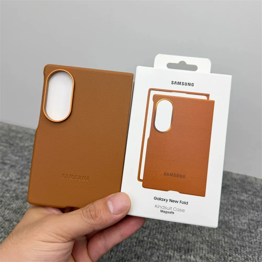 Samsung Z Fold 8 Leather Case | Kindsuit Slim Leather Back Cover | Shockproof Leather Case