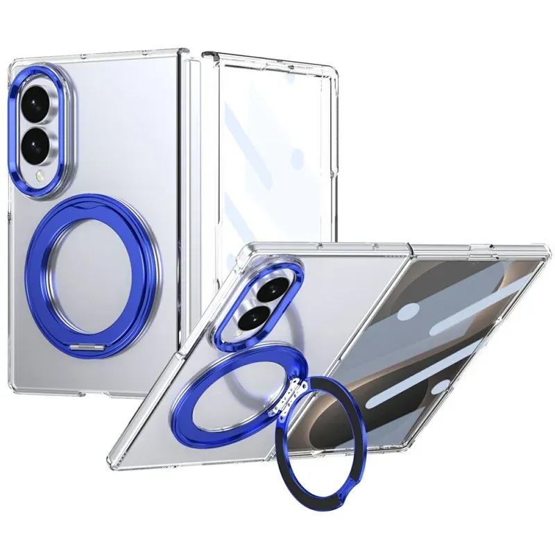Samsung Galaxy Z Fold 8 Case Clear Magnetic Phone Cover with Kickstand & Front Screen Protector | Ravaka