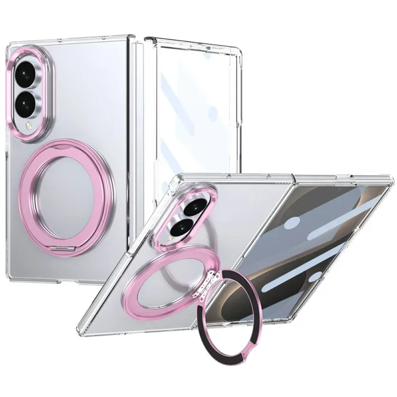 Samsung Galaxy Z Fold 8 Case Clear Magnetic Phone Cover with Kickstand & Front Screen Protector | Ravaka