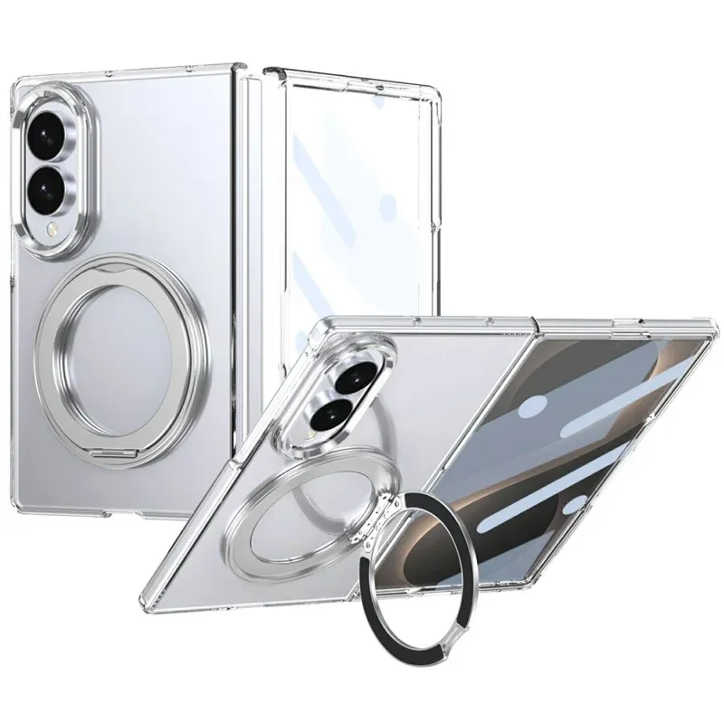 Samsung Galaxy Z Fold 8 Case Clear Magnetic Phone Cover with Kickstand & Front Screen Protector | Ravaka