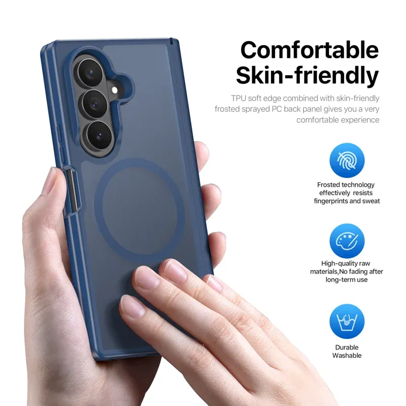 Samsung Galaxy Z Fold 8 Ultra Translucent Case with MagSafe | Hinge Protection Magnetic Cover | Frosted PC + TPU Shockproof Case