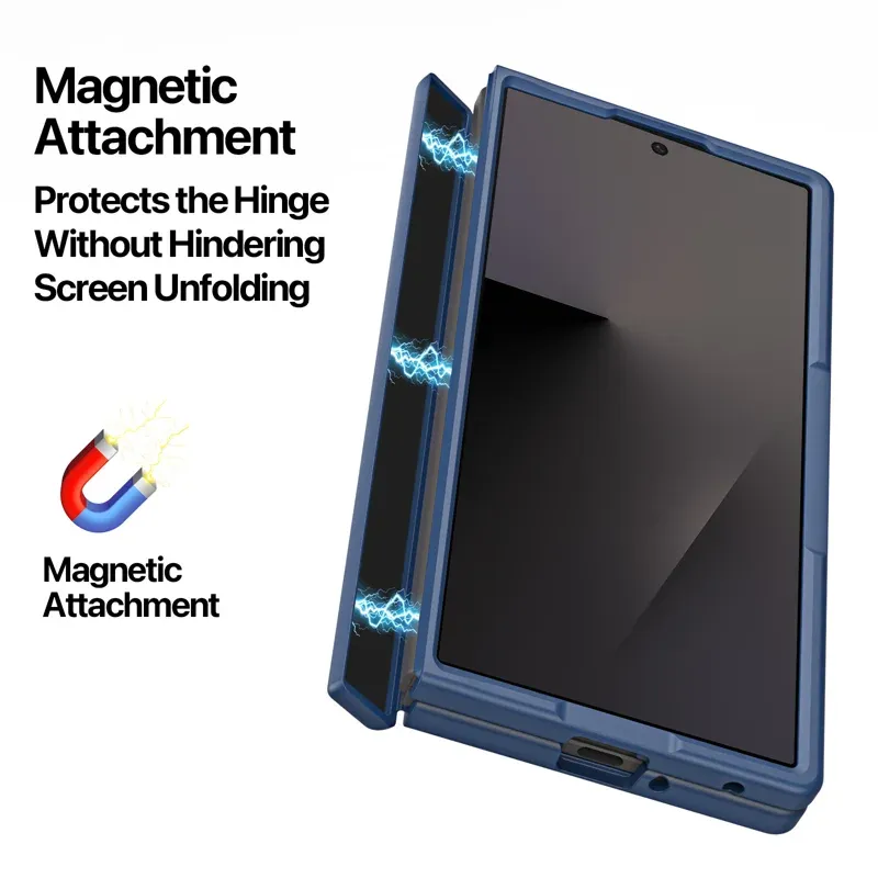 Samsung Galaxy Z Fold 8 Ultra Translucent Case with MagSafe | Hinge Protection Magnetic Cover | Frosted PC + TPU Shockproof Case