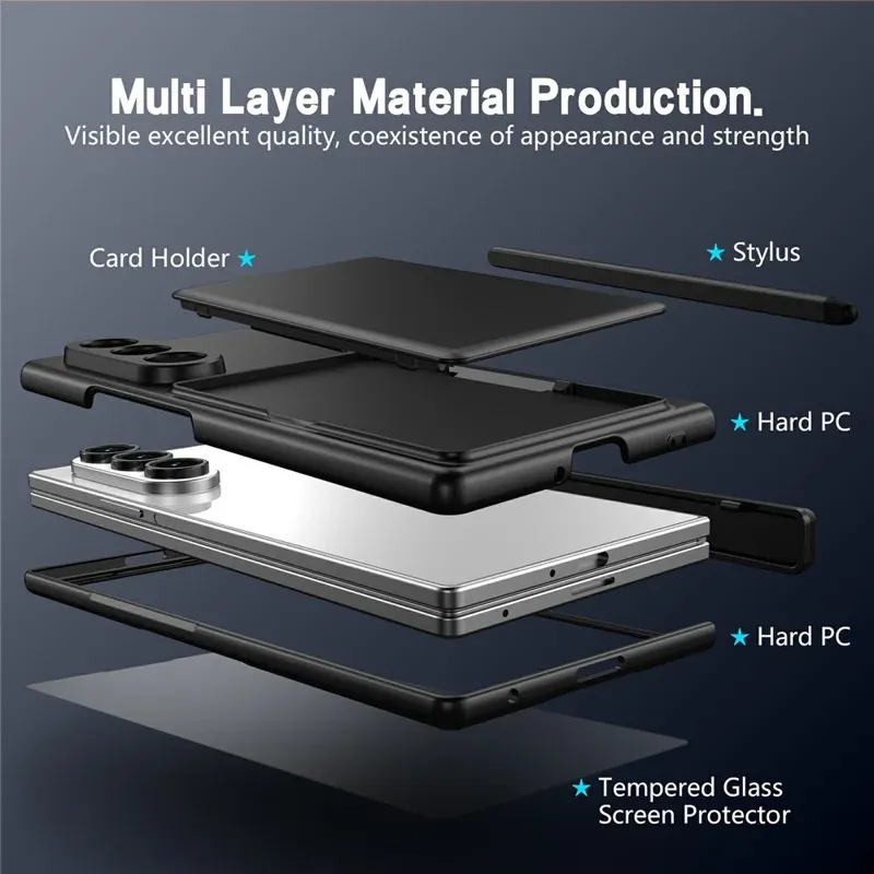 imgi_46_800x800_6601222765A-13 Samsung Galaxy Z Fold 8 Ultra Case | Hard PC Phone Cover with Screen Protector | Card Holder Wallet