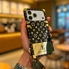 iPhone 17 Series Luxury Black Trunk Case with Chain Lanyard | Designer Style Protective Cover with Corner Guards