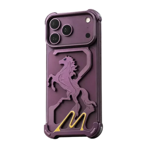 Pegasus Horse Hollow Aluminum Alloy Metal iPhone Case | Frameless Heat Dissipation, Drop-Resistant Protective Cover