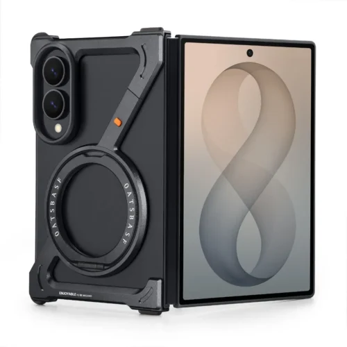 Aluminium Z Shape Metal Bumper Case for Galaxy Fold 8 Wide | Magsafe Rotating Stand