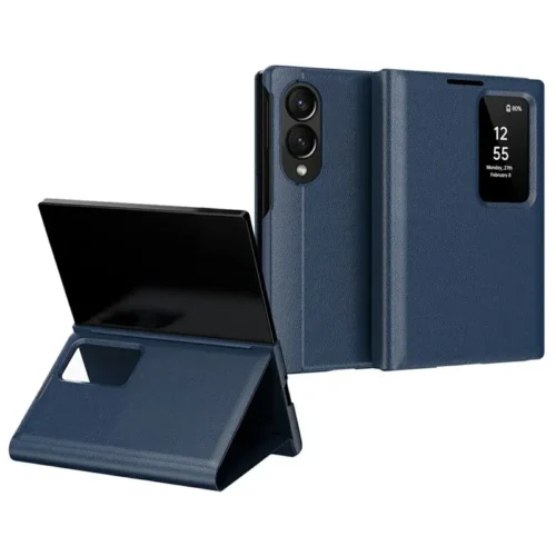 Samsung Galaxy Z Fold 8 Wide Smart View Window Leather Phone Cover with Card Holder