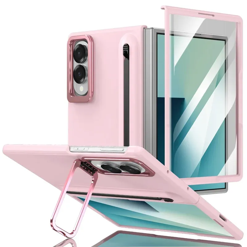 Samsung Galaxy Z Fold 8 Hard PC Case with Stylus, Metal Camera Stand and Front Screen Guard