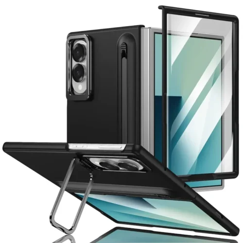 Samsung Galaxy Z Fold 8 Hard PC Case with Stylus, Metal Camera Stand and Front Screen Guard