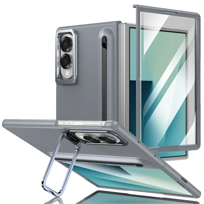 Samsung Galaxy Z Fold 8 Hard PC Case with Stylus, Metal Camera Stand and Front Screen Guard