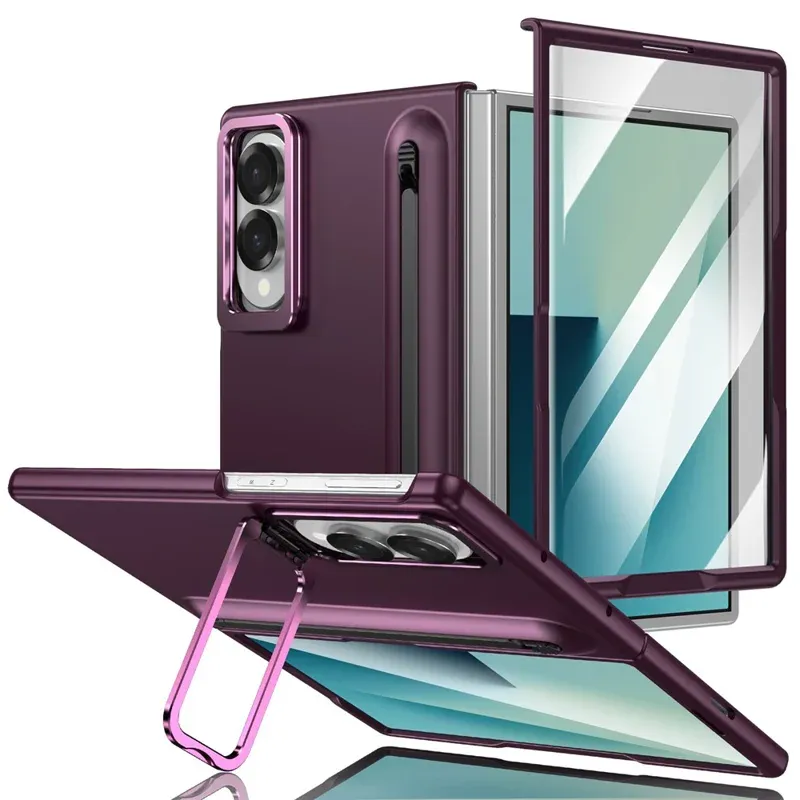 Samsung Galaxy Z Fold 8 Hard PC Case with Stylus, Metal Camera Stand and Front Screen Guard