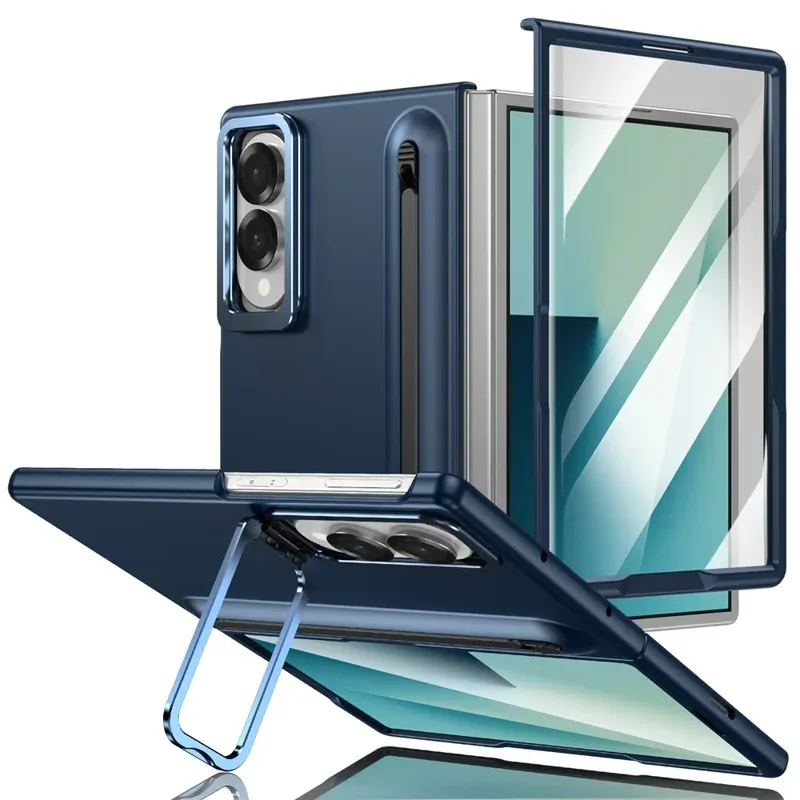 Samsung Galaxy Z Fold 8 Hard PC Case with Stylus, Metal Camera Stand and Front Screen Guard