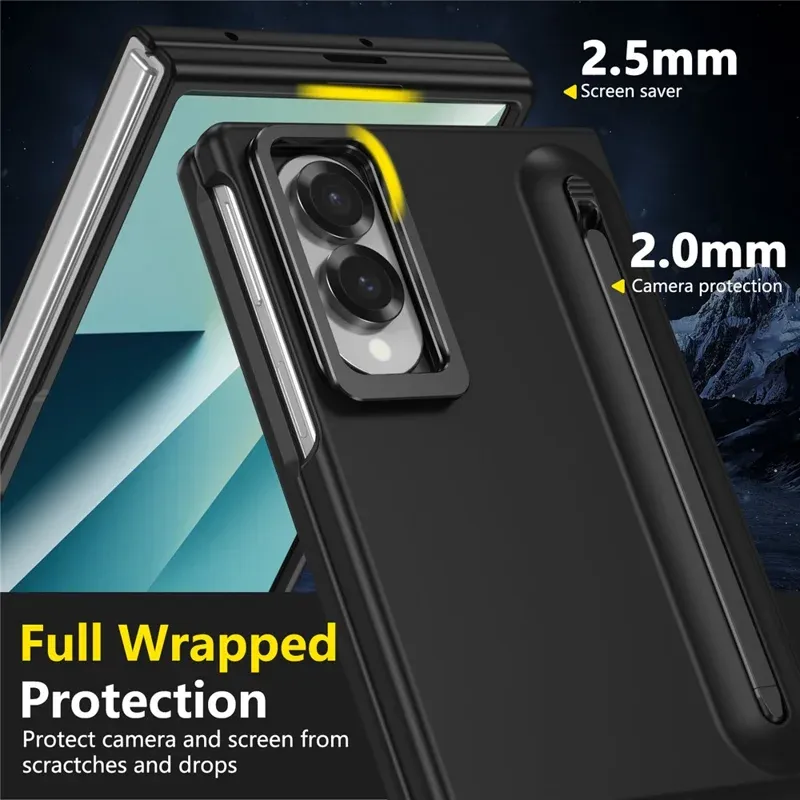 Samsung Galaxy Z Fold 8 Hard PC Case with Stylus, Metal Camera Stand and Front Screen Guard