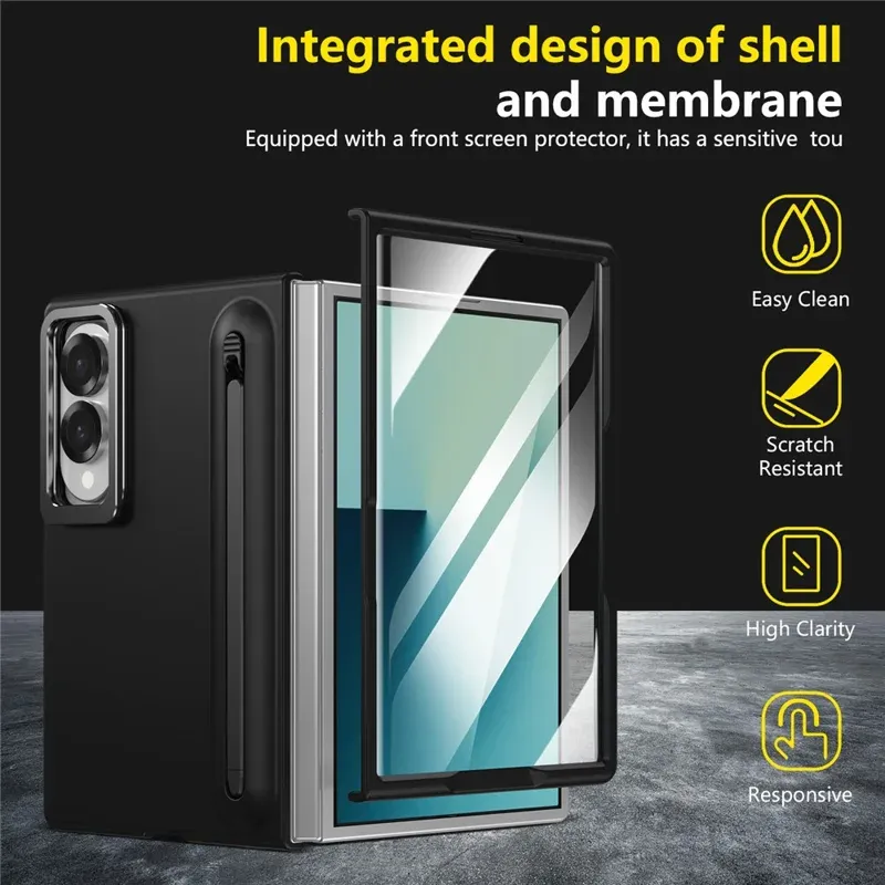 Samsung Galaxy Z Fold 8 Hard PC Case with Stylus, Metal Camera Stand and Front Screen Guard