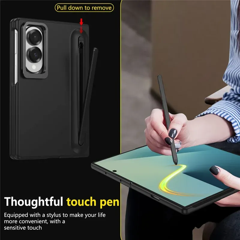 Samsung Galaxy Z Fold 8 Hard PC Case with Stylus, Metal Camera Stand and Front Screen Guard