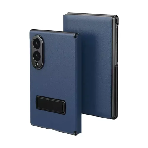 Samsung Galaxy Z Fold 8 Wide Magnetic Leather Flip Case Cover with Metal Stand